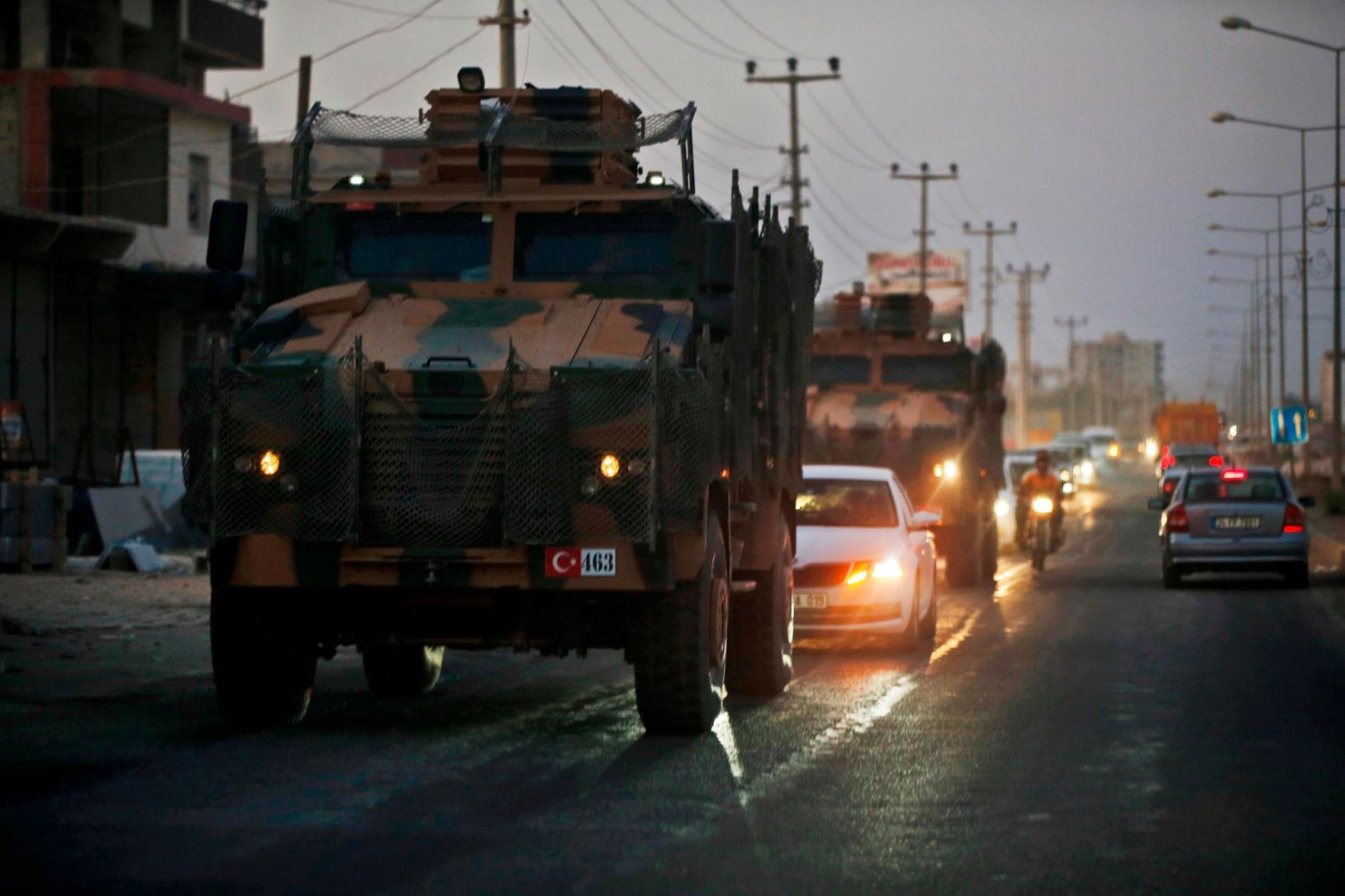 Convoy of Turkish forces vehicles **This image is for use with this specific article only**